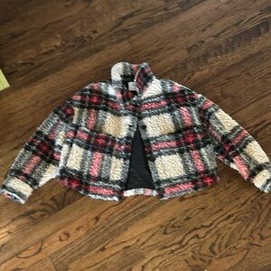 Zara cropped Sherpa paid coat